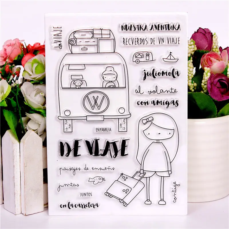 Прозрачные штампы DIY силиконовые уплотнения Скрапбукинг карта изготовление фото