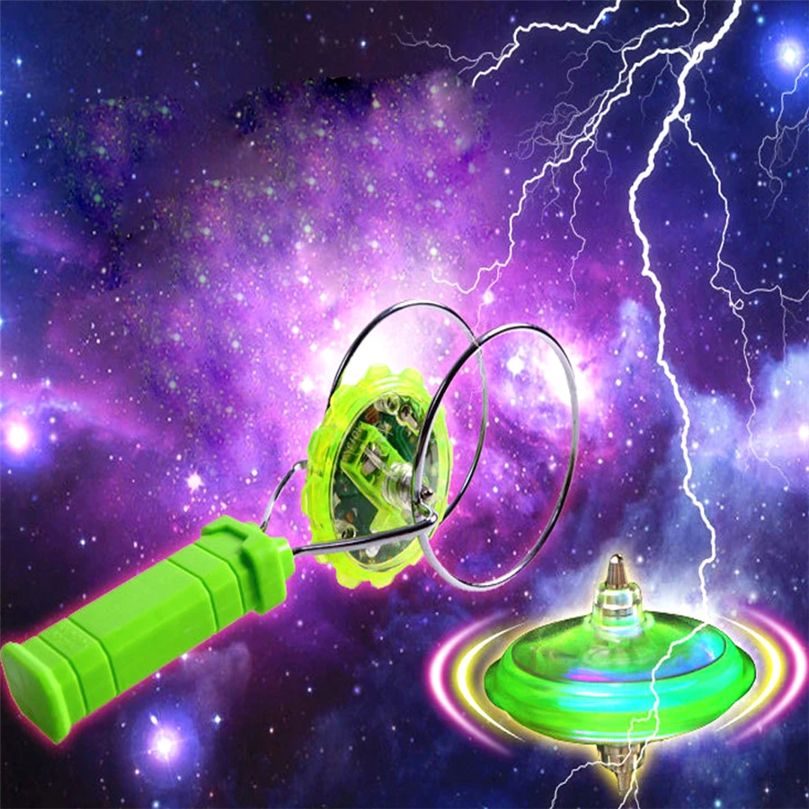

Flashing Led Spinning Top Magnetic Gyro Wheel Track Toy Magic Fantasy Laser Light Gyro Bauble Colorful Shine Plastic Kids Gifts