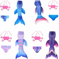 2019 new girls mermaid tail for swimming costume mermaid 3 piece bikinis bathing set tops bottoms children summer swimming dress