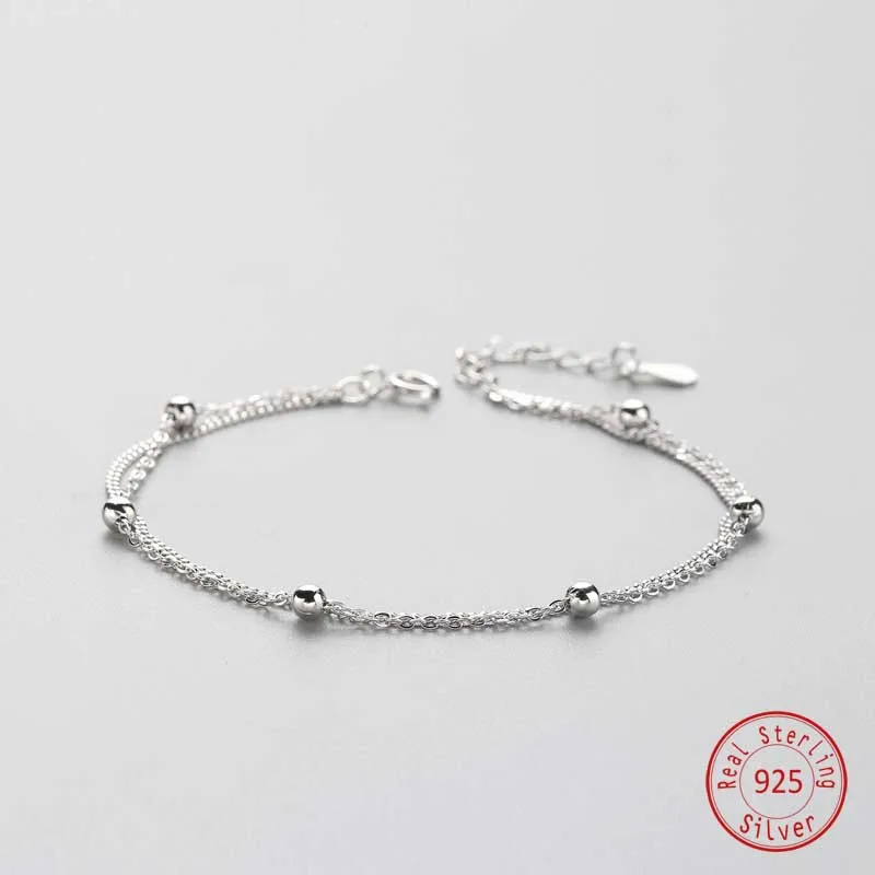 

Fashion 100% genuine 925 Sterling Silver bracelets for women Silver Jewelry cubic zirconia Ball bracelet female girls
