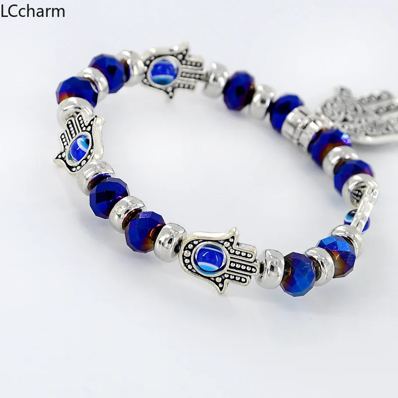 6 цветов Хамса ручной бисер браслет сглаза веревка счастливые браслеты для