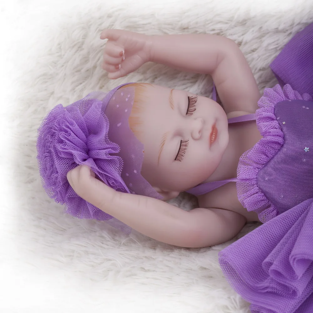 28 см Милые силиконовые куклы Reborn Baby закрытые глаза ручная работа реалистичные