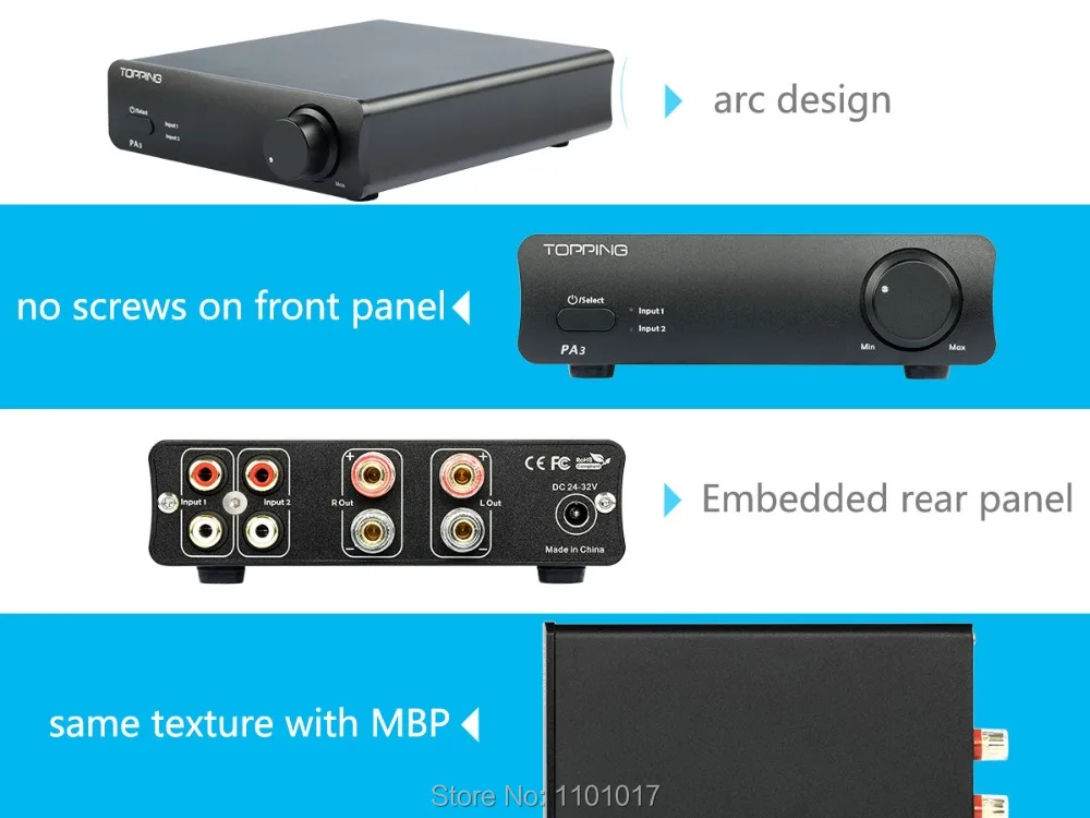 TOPPING PA3 TDA7498E Настольный HiFi аудио; цифровой усилитель HIFI EXQUIS amplificador 80 Вт* 2