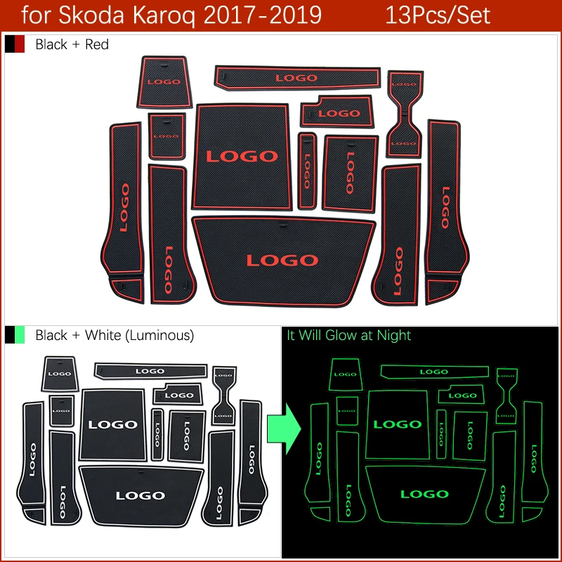 Противоскользящая резиновая ворота Слот Кубок мат для Skoda Yeti Kodiaq Karoq 2010 2011 2012 2013 автомобильные аксессуары наклейки