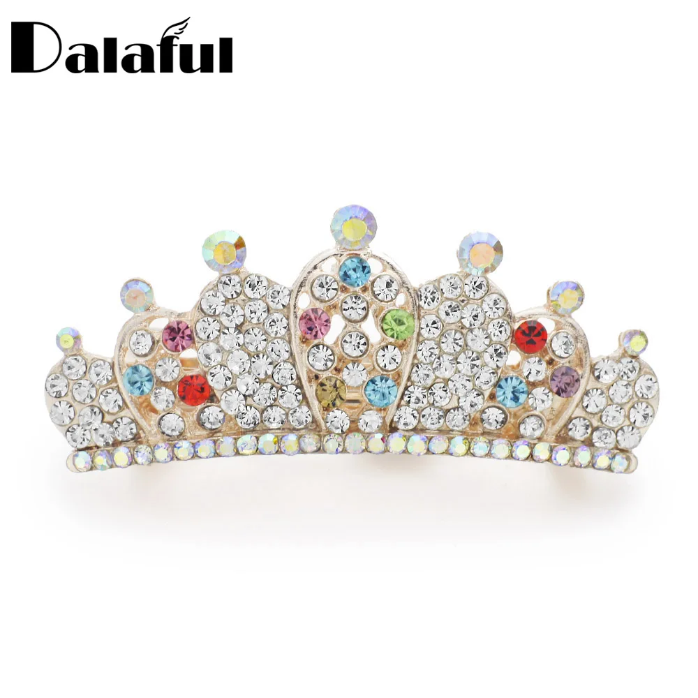 Dalaful очаровательные Разноцветные кристаллы Милая корона для волос модные