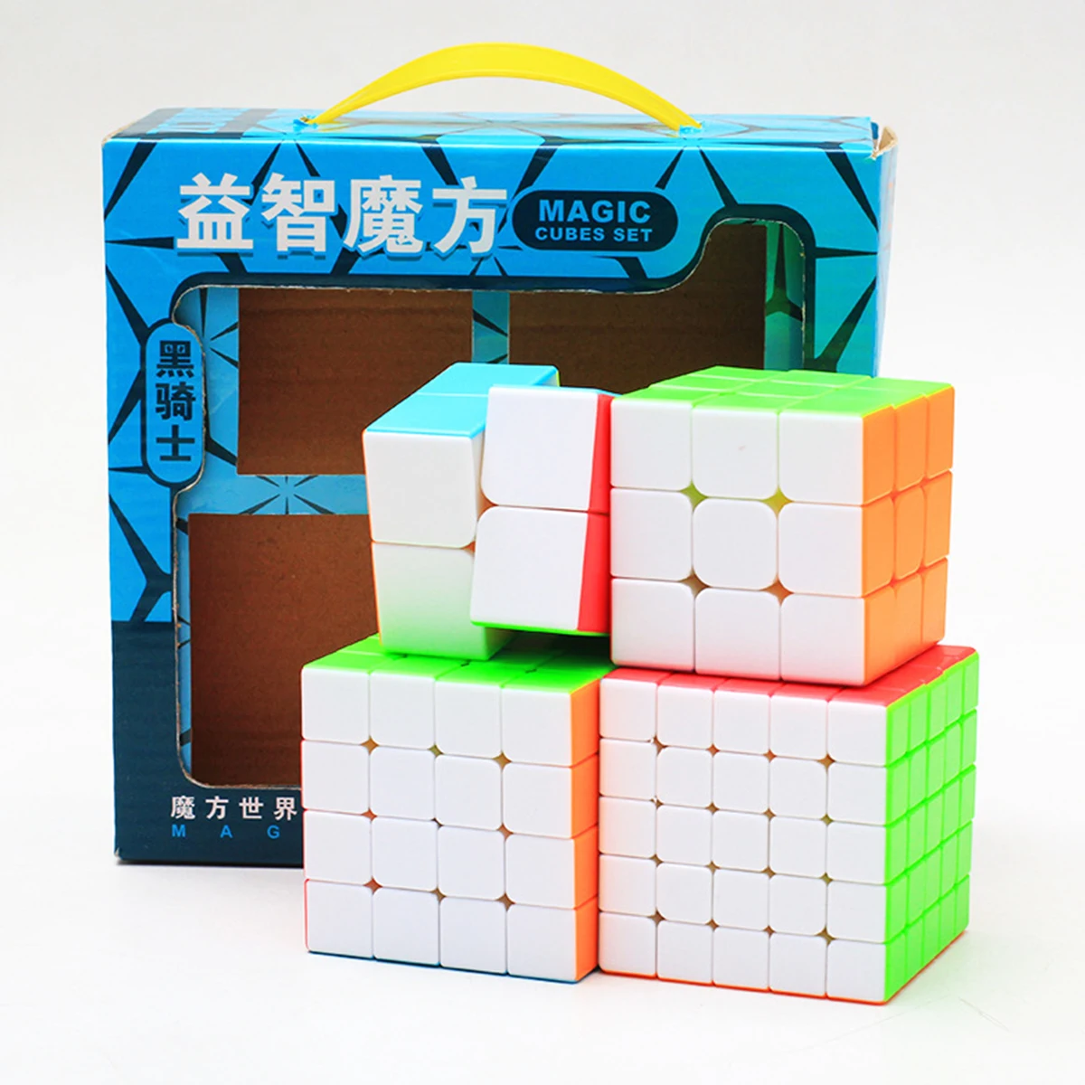 Qiyi воин W 2x2/oneplus 3/OnePlus x 3 4x4 5x5, волшебный куб, набор Скорость куб головоломка цветной нео куб 4 шт./компл. развивающая игрушка с подарочной коробкой