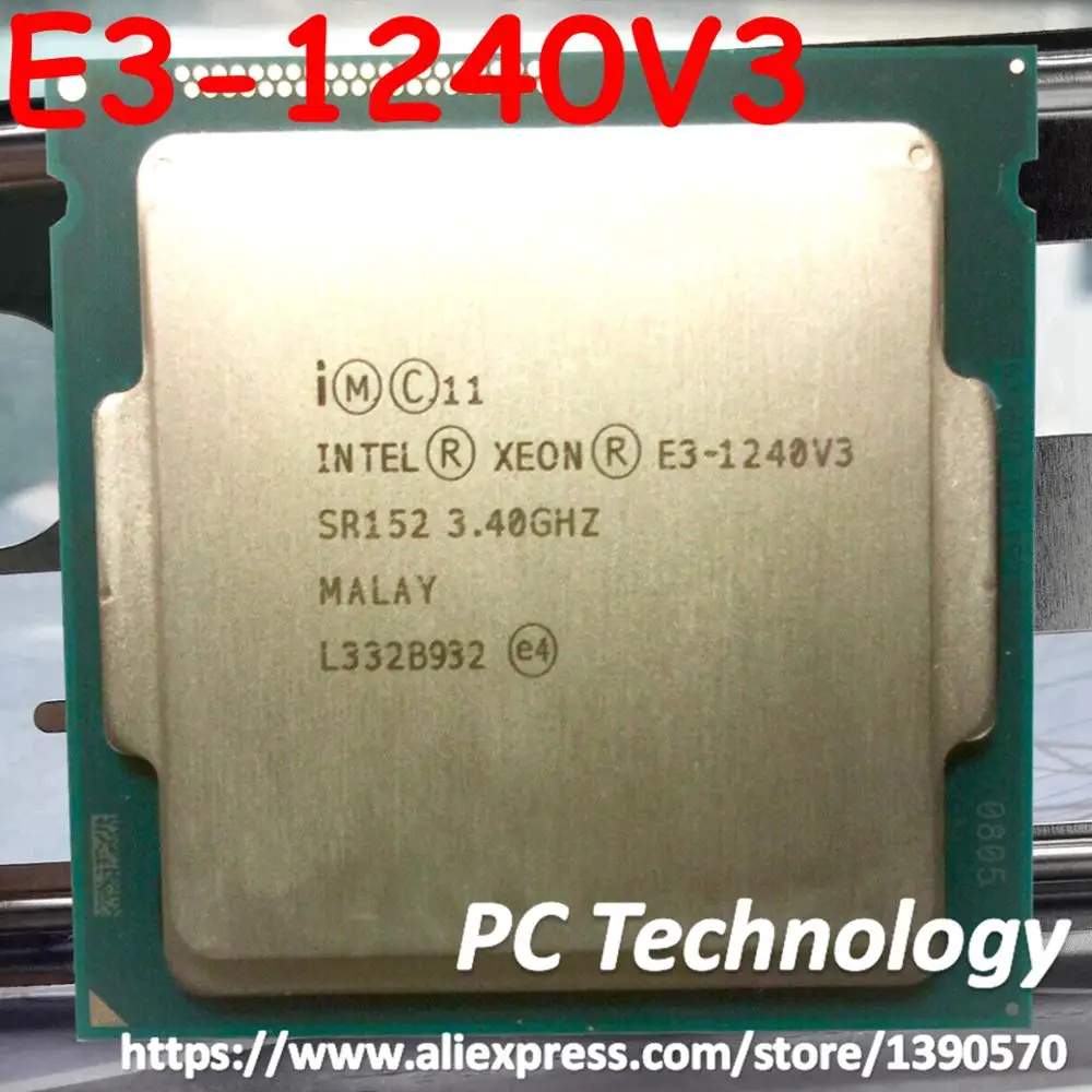 Оригинальный процессор Intel Xeon E3 1240V3 CPU 3 40 ГГц 8M LGA1150 четырехъядерный для