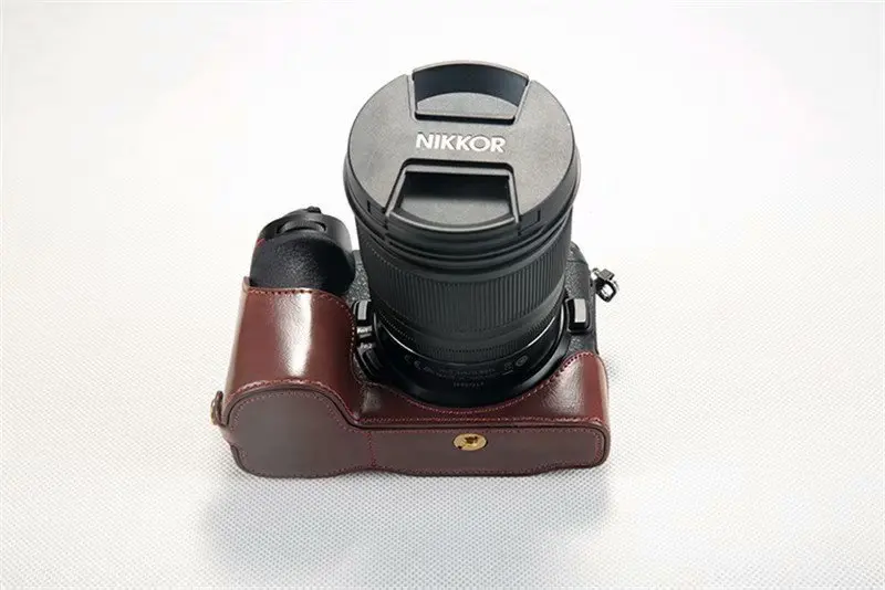 Чехол из искусственной кожи для камеры, сумка на половину тела для камеры Nikon Z7 Z6, ремешок на запястье, профессиональная Нижняя крышка