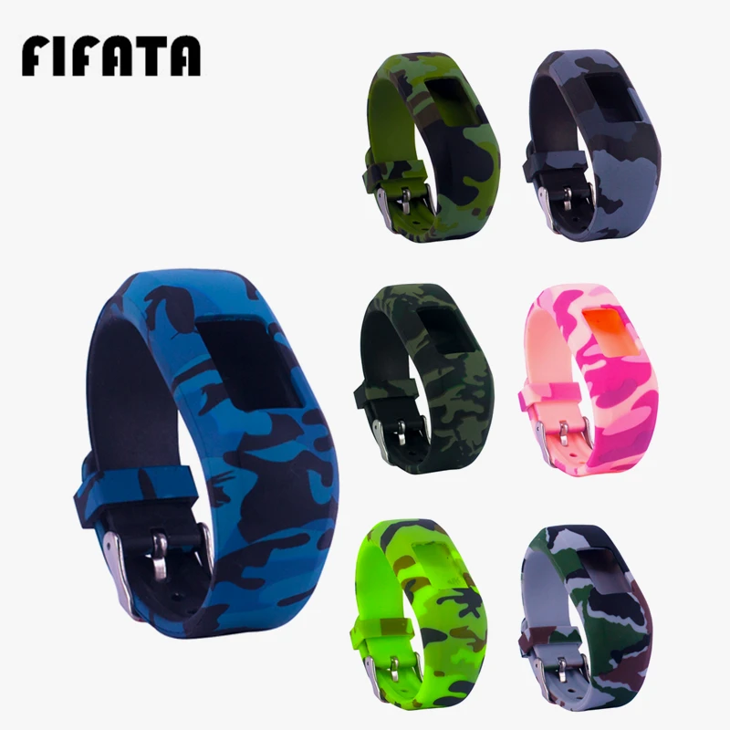 Милый Камуфляжный силиконовый ремешок FIFATA для Garmin Vivofit JR/JR 2 детский сменный