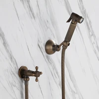 antique brass toilet hand held bidet set diaper sprayer shower shattaf bidet spray douche kit jet with valve holder 1 5m hose