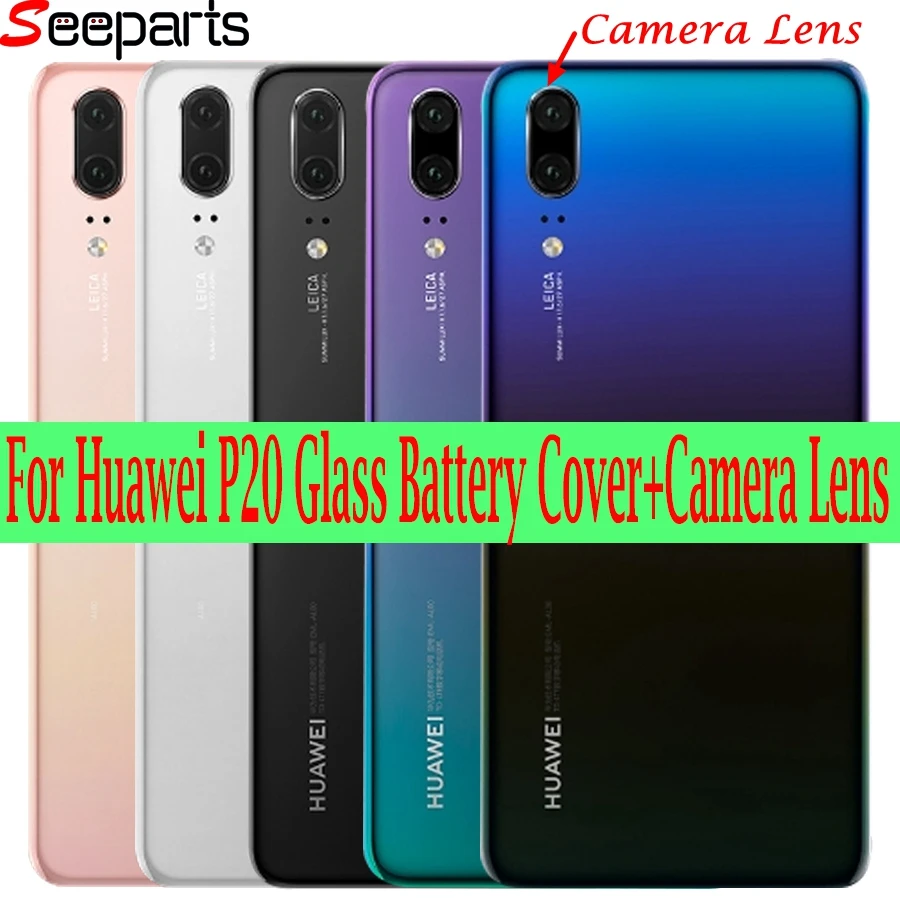 Huawei P20 Задняя крышка батареи EML L29 L22 Задняя стеклянная дверь корпус чехол для huawei P20 крышка батареи задняя панель с объективом камеры