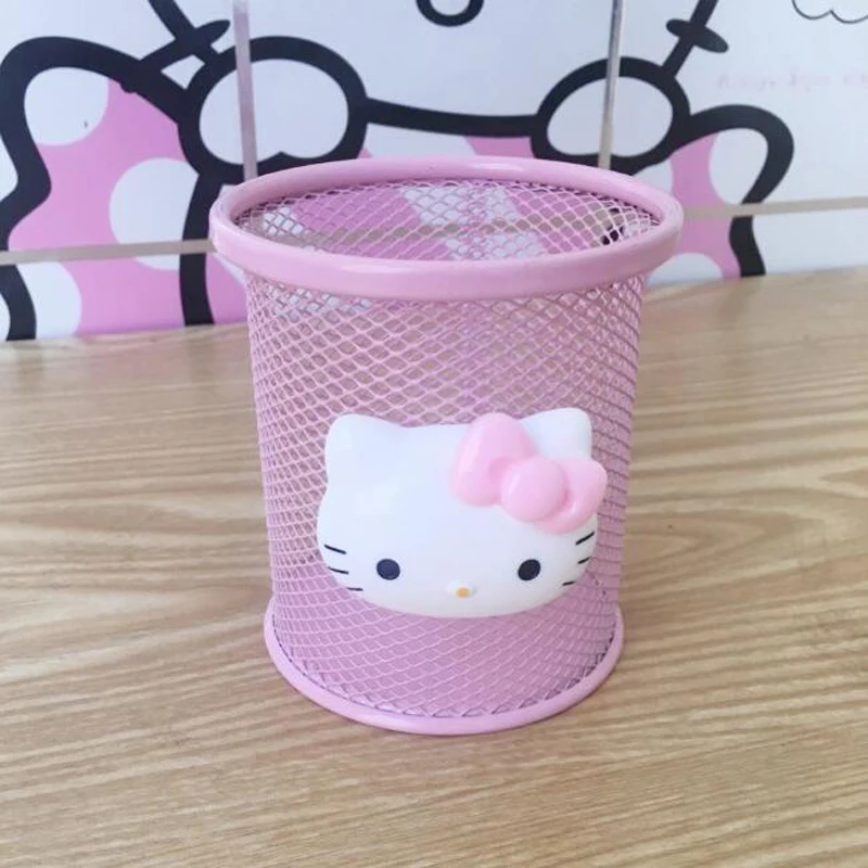 Горячий DIY hello kitty круглый полый металлический держатель для ручек офисные школьные принадлежности настольные аксессуары Органайзер детский ручной подарок