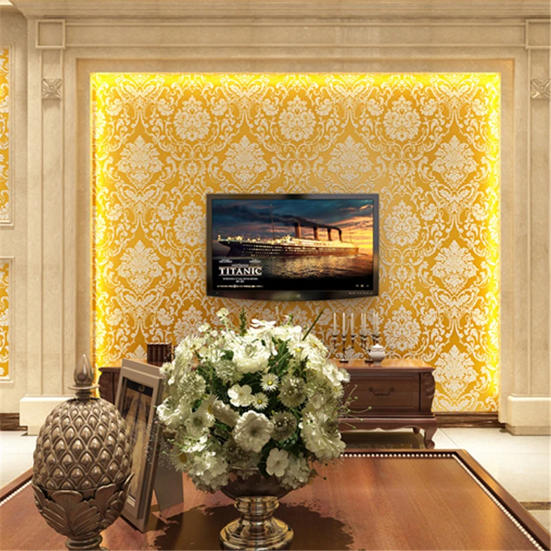 3D рельефные Дамасские нетканые стерео обои видео фон для гостиной спальни