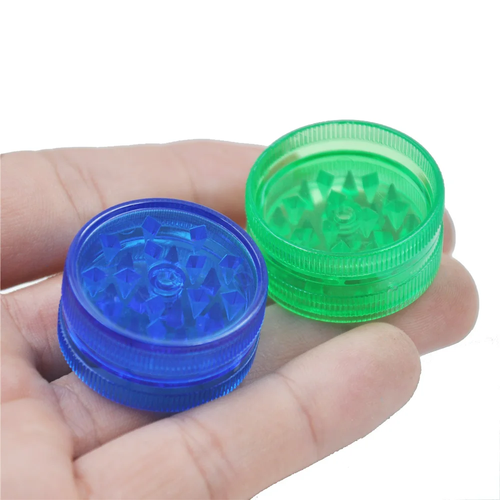 

30MM 2 Layers Portable Smoking Accessories Plastic Herb Grinder Tobacco Spice Crusher Hand Miller 48pcs/lot