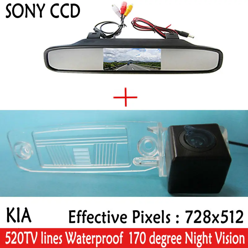 

Автомобильная цветная Автомобильная камера заднего вида SONY CCD камера с парковочными линиями для Kia Sportage R 2010-2014 с 4,3-дюймовым ЖК-TFT монитором