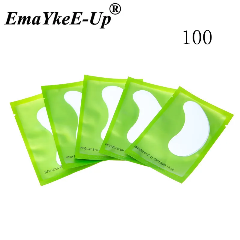 Green-100pairs 300 пар, новые бумажные накладки для ресниц под глазами, накладки для ресниц, бумажные накладки для наращивания ресниц, наклейки для глаз, обертывания, инструменты для макияжа - Длина: Green-100pairs