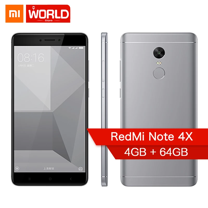 Оригинальный Xiaomi Redmi Note 4X Мобильный телефон 5 &quotFHD 4 ГБ Оперативная память 64