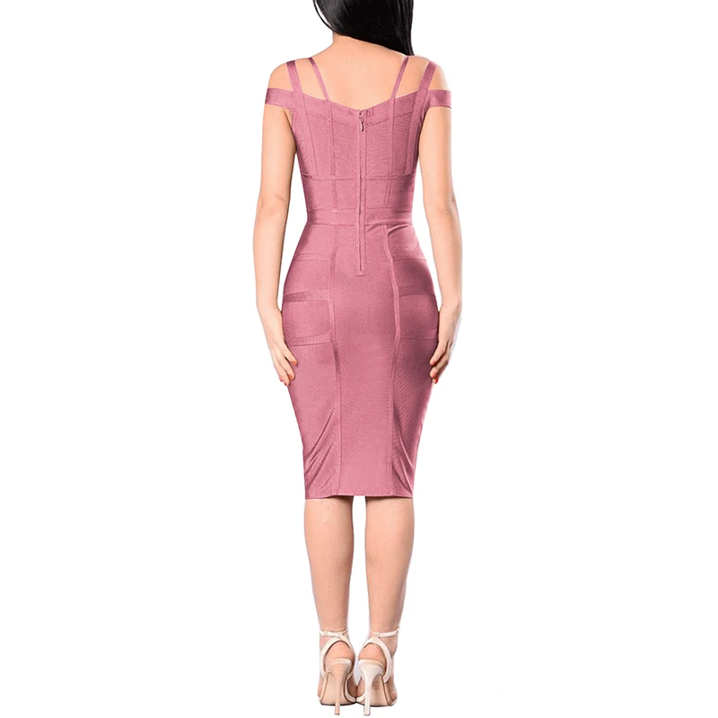 INDRESSME, женские вечерние платья, Бандажное платье, сексуальное, на тонких бретелях, глубокий v-образный вырез, с открытой спиной до колена, на выпускной, летнее, облегающее платье, Vestidos, новинка