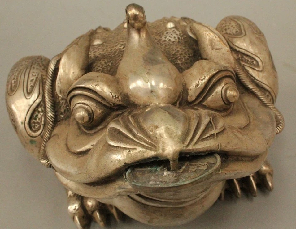 SCY китайский Тибетский серебристый рисунок денег богатое богатство Золотая жаба