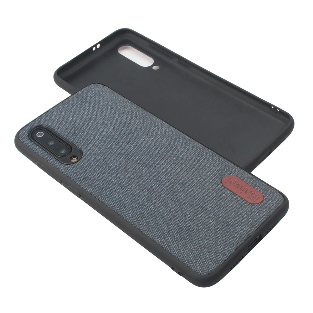 Fabric case blue Тканевый чехол для телефона для Xiaomi Mi 9, задняя крышка, роскошный силиконовый защитный чехол с краями, Xiaomi Mi 9 SE, чехол, не скользит - Цвет: Fabric case blue