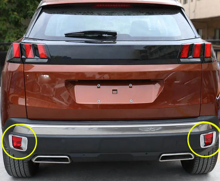Rear Fog Light Lamp Cover Bezel Trim Foglight Frame Bumper Moulding Garnish Styling Sticker For Peugeot 3008 3008GT 2017 2018 | Автомобили
