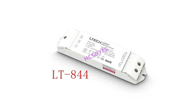LTECH LT-844 DMX/RDM PUSH DIM сигнал/AC100-240V вход 0-10 V x4CH (по умолчанию)/5 PWM x4CH/10 вывод | Лампы и