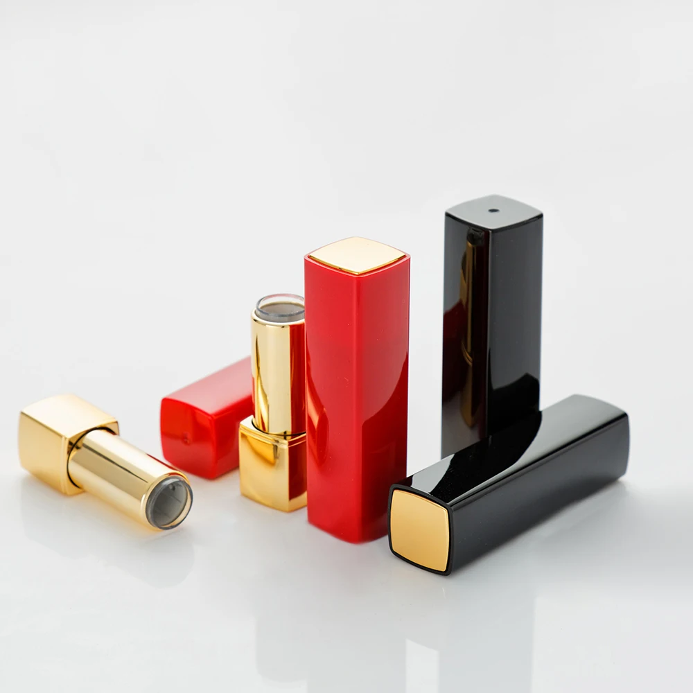 

Red/Black Press-type Empty 12.1mm Lipstick Tube, Square Lip Balm Tube