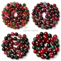 high quality 468101214mm natural cracked round shape mixed color agates gem loose beads strand 15 inch wj219