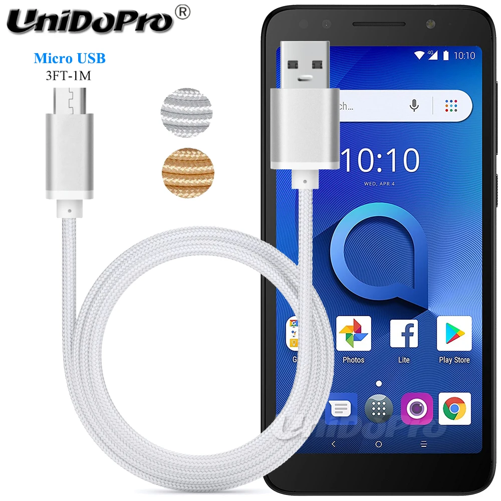 Быстрое зарядное устройство Micro USB 3FT для смартфонов Alcatel Tetra U3 2018 U50 5V 3L 3X 3V 1X 1C 1 3 5