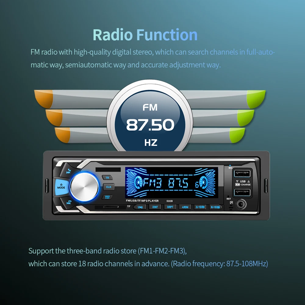 HEVXM 1Din Bluetooth 12V In Dash Автомагнитола с дистанционным управлением Aux вход приемник USB