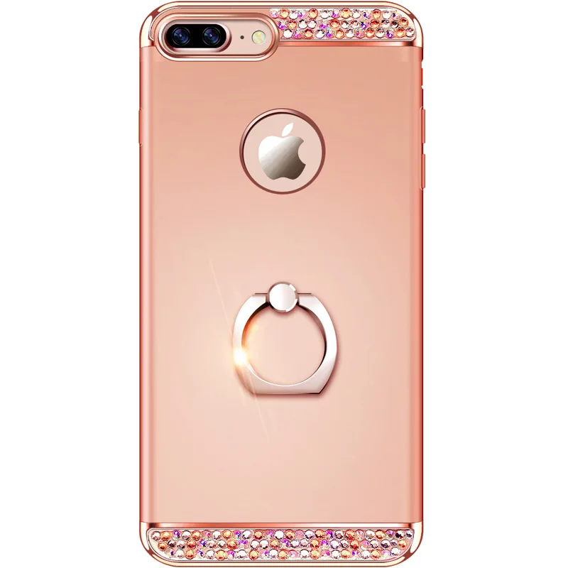 Блестящий чехол для мобильного телефона iphone 11 pro max XR XS 5 se с кольцом-подставкой