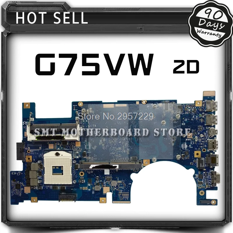 Отправка платы+ G75VW материнская плата 2D REV2.0 для ASUS G75VW G75V G75VX материнская плата для ноутбука G75VW материнская плата G75VW тест материнской платы