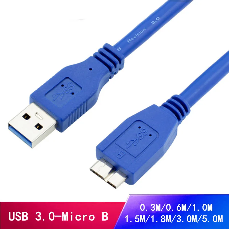 0.3M-5.0M USB 3.0 Male A to Micro B Cable Cord Adapter Converter For External Hard Drive Disk HDD High Speed