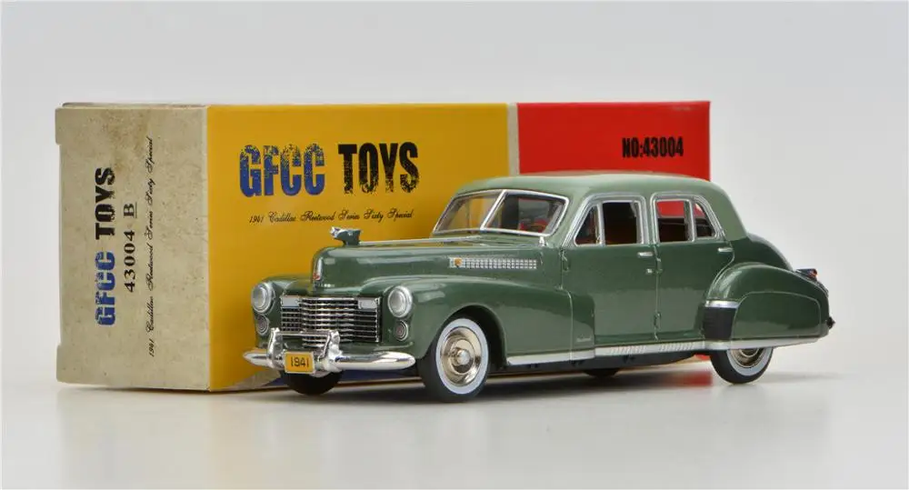 Зеленый GFCC игрушки 1:43 1941 Cadillac Fleetwood серия Sixty модель автомобиля из специального сплава - Цвет: Зеленый