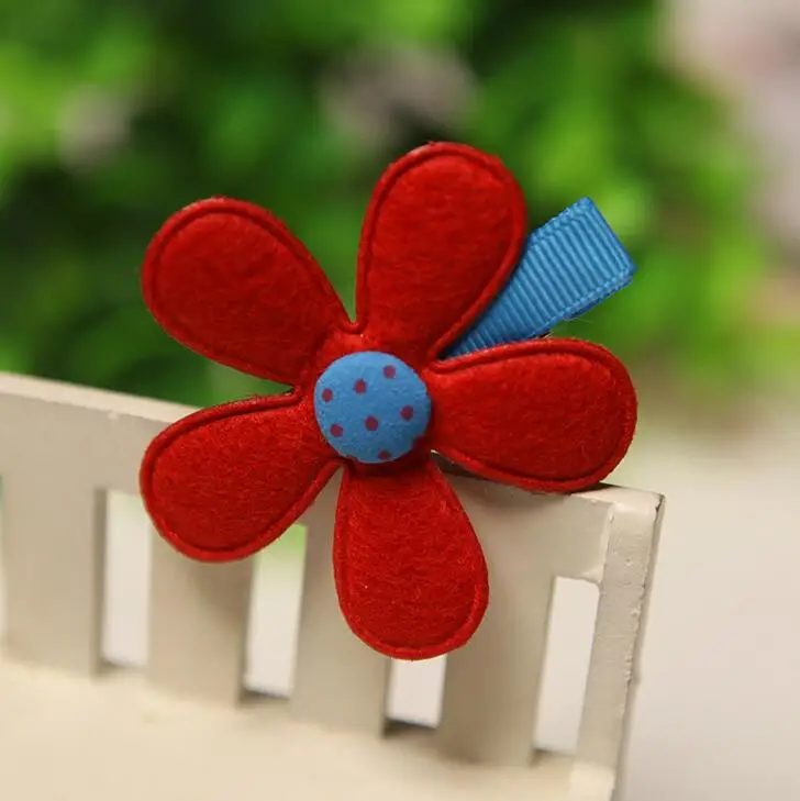 100 шт./лот милый нетканый Подсолнух Бант Шпилька для волос платье Утконос заколка