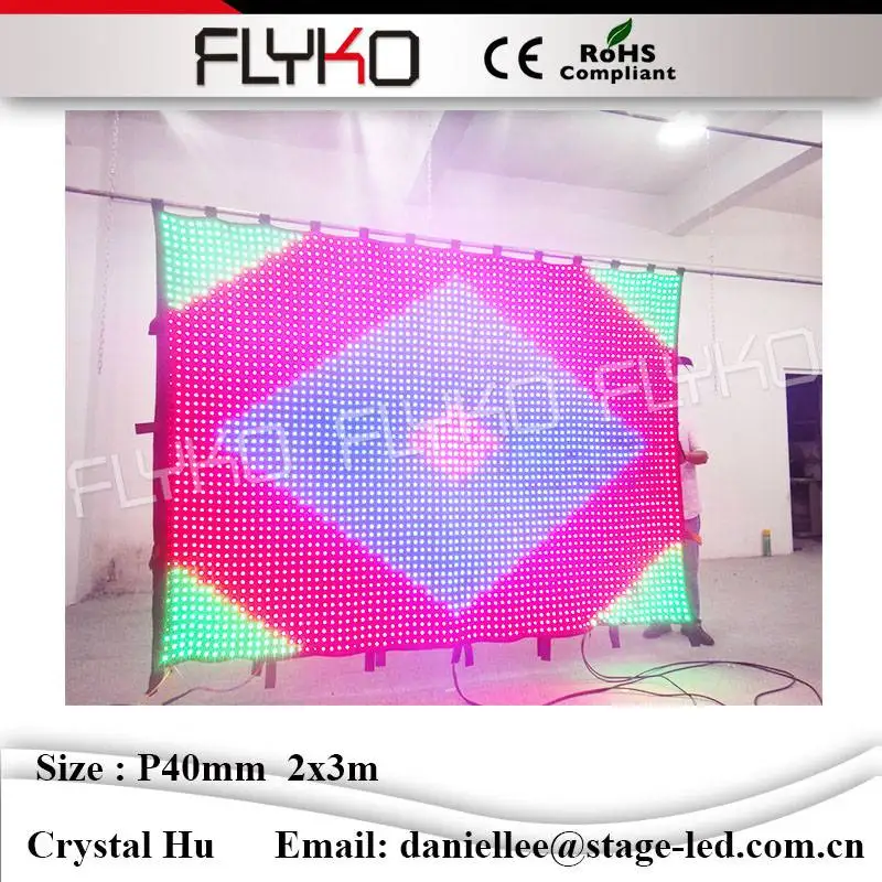 HD гибкий светодиодный видео занавес для водонепроницаемого отображения фона P40