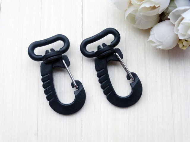 1000 unids/lote de correas de 3/4 ", gancho giratorio de pl&aacute;stico para llavero, mochila, hebilla de cintur&oacute;n, negro-0
