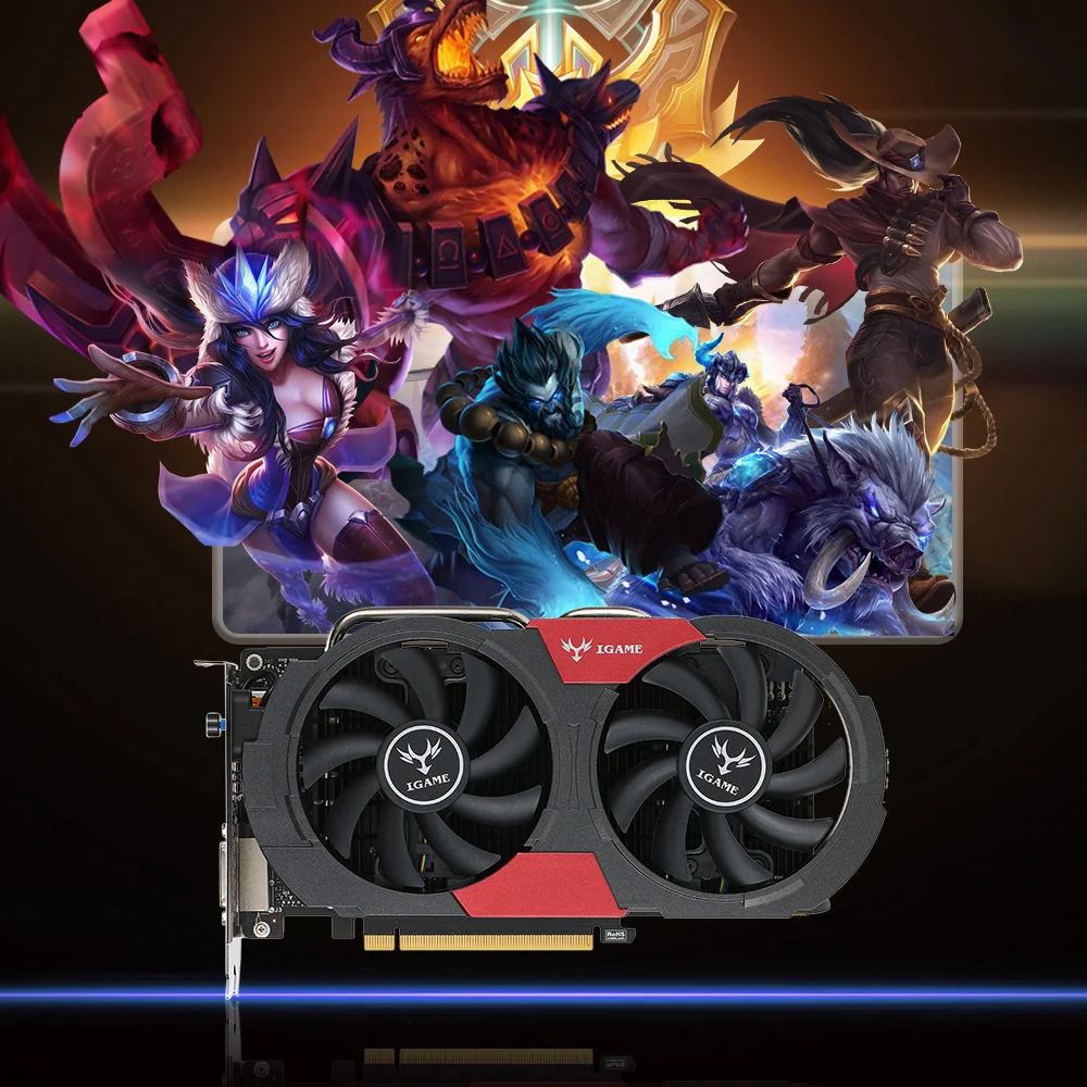 Красочные видеокарты GeForce GTX iGame 1050Ti GPU 4 Гб 128 бит 14 нм 7000 МГц игровая видеокарта GDDR5 PCI-E X16 3,0 DVI+ HDMI+ DP 3 порта