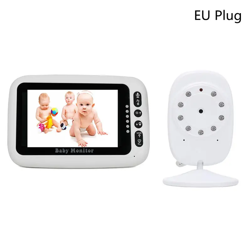 EU Plug Loozykit 4,3 дюймов беспроводной видео детский монитор с высоким разрешением цифровой Мониторинг сна 2Way Talk ночного видения датчик температуры - Цвет: EU Plug