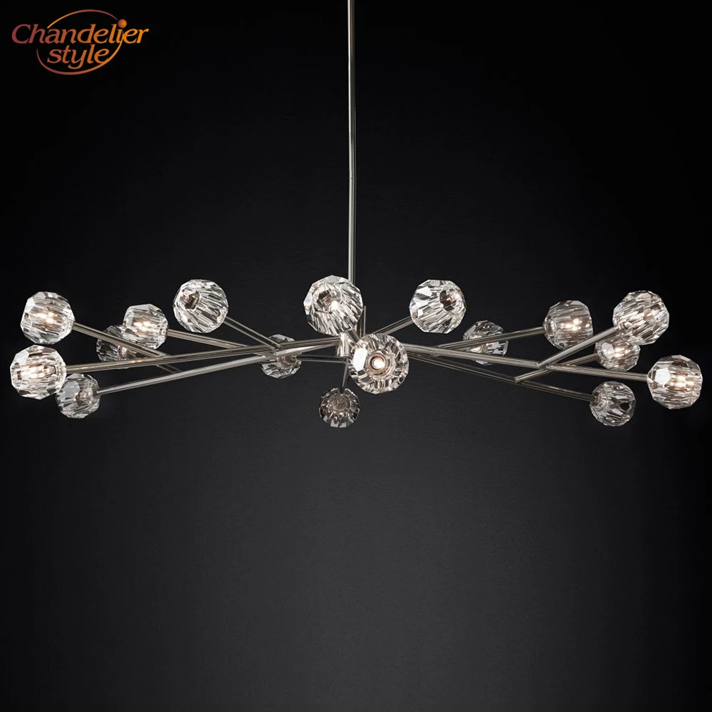 Круглая Люстра Boule De Cristal светильник ing 72 '' Современная винтажная хрустальная