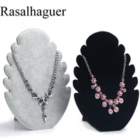 fashion blackgray with high quality plush fabric composed necklacependant holder make your jewelry luxury