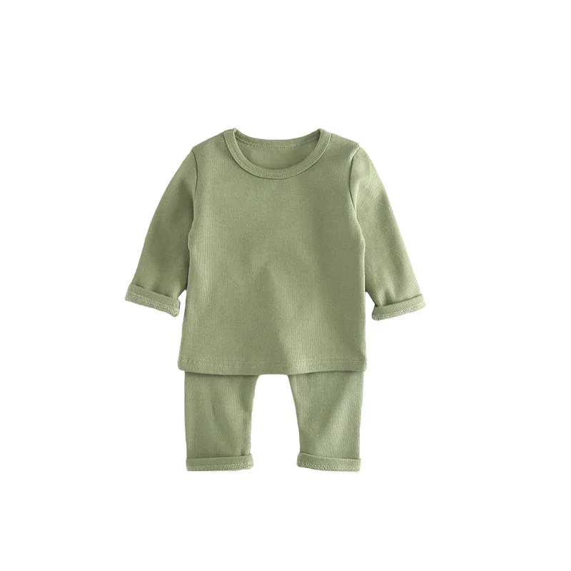 2pcs/sets 2020 New Autumn Kids Tracksuits Baby Rib Cotton Long Sleeve Clothes Set Children Tops and Pant Clothing Suit 1-4 Years | Мать и