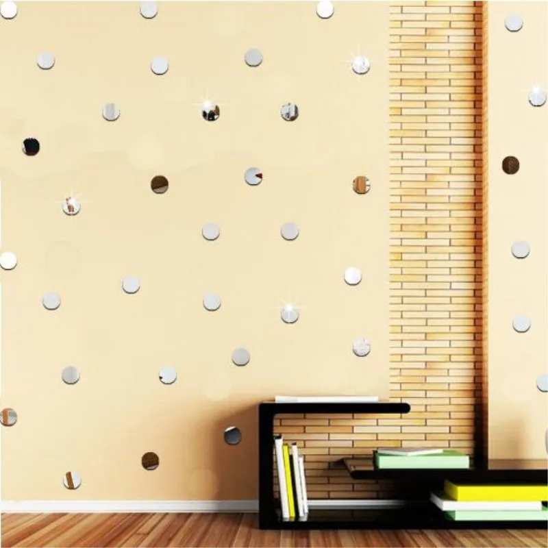 2 см или 5 3D Diy акриловый зеркальный стикер круглая форма наклейка мозаика эффект