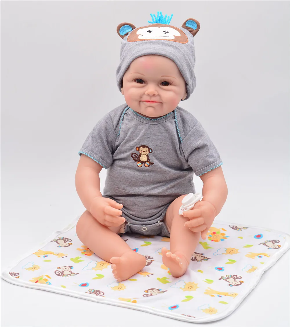 DOLLMAI 55 см Bebe Reborn Dolls touch мягкая силиконовая кукла 3/4 Smiley boy новорожденный Babies live
