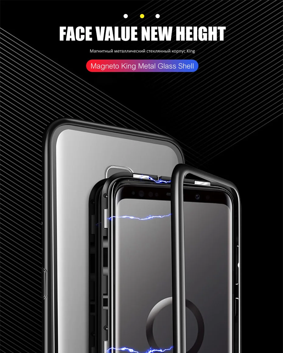 H& A металлический магнитный адсорбционный чехол для iPhone XS MAX X XR 8 7 Plus 6 6s чехол двухсторонний стеклянный Магнитный чехол 7 Plus Funda