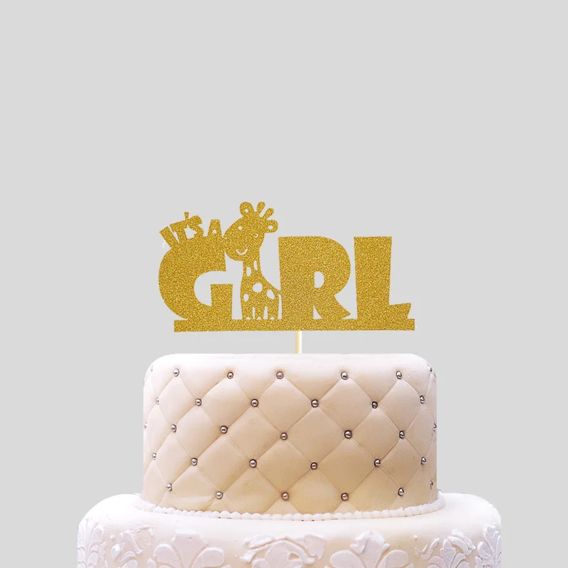 Топпер для торта жираф торт на день рождения кексы флаги It's a Girl Baby Shower
