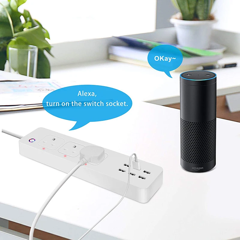 Умная Wi Fi лента питания удаленное Голосовое управление с Amazon Alexa Google Home Assistant 3 UK