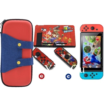 B Storage Bag for Nintend Switch Console Tempered Glass Screen Protector for Nintendoswitch Joystick Grip Caps for Nitendo Joy-Con - Цвет: B