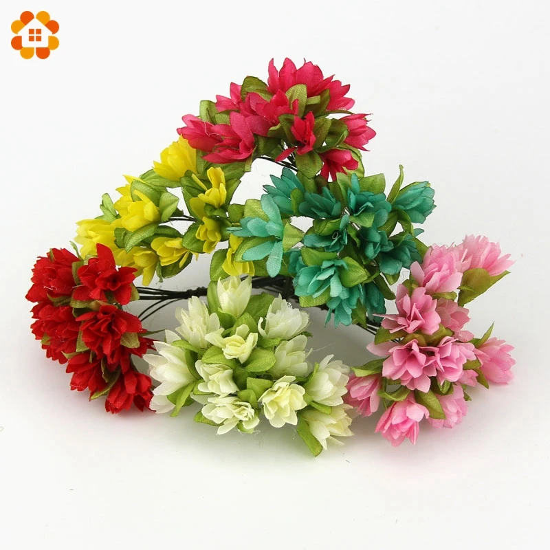 12 шт./лот оптовая продажа шелковые искусственные цветы букет для дома свадьбы