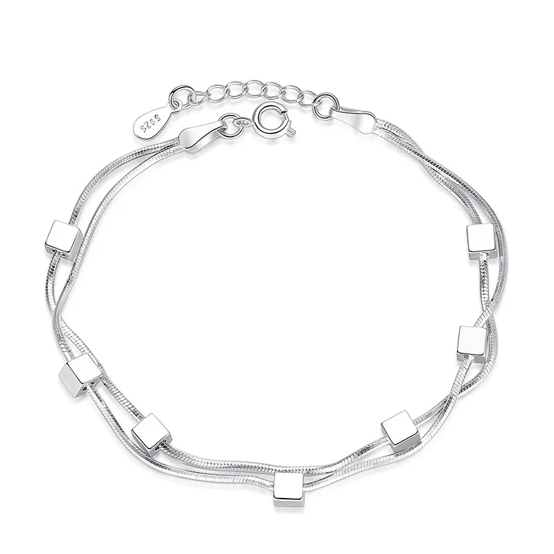 Женский серебряный браслет цепочка Crazy Feng с подвесками|bracelets for|charm braceletcharm bracelets for